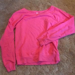 Neon pink scoop neck sweatshirt